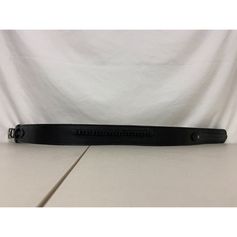 Western Express 45 Caliber Ammo Cartridge Gun Belt Black Leather Size 36